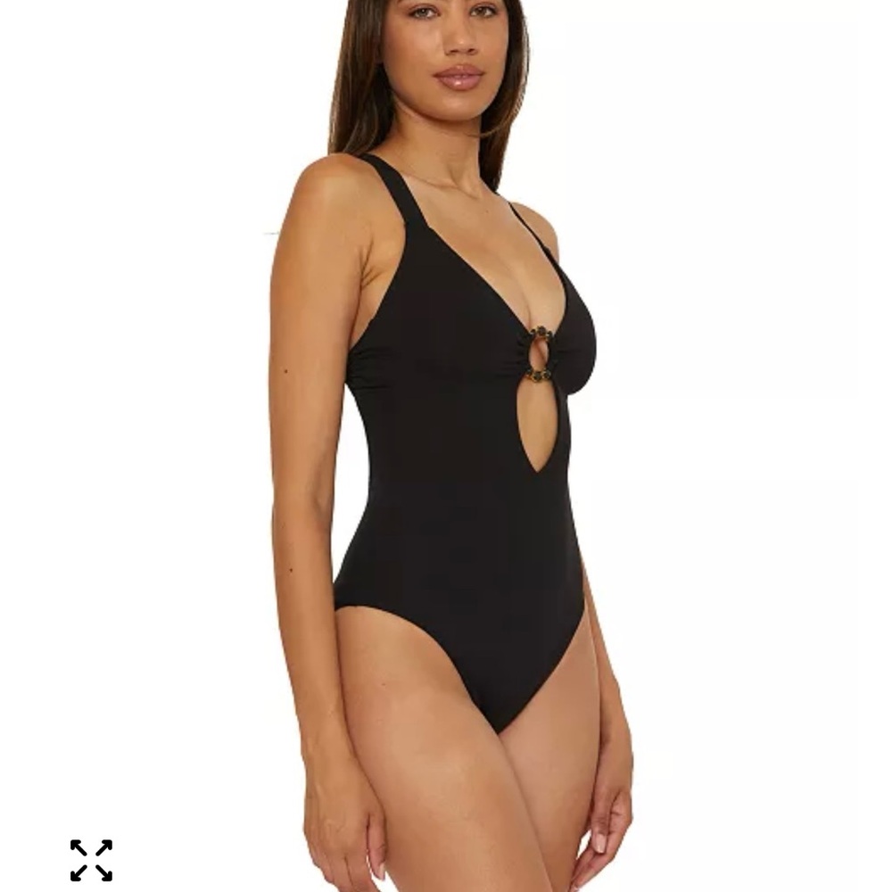 BECCA Black One-Piece Swimsuit with Ring Detail